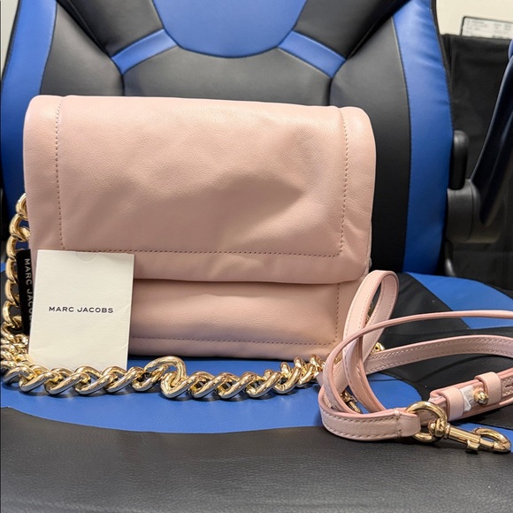 Marc Jacobs Blush Pink Crossbody Bag with Gold Chain